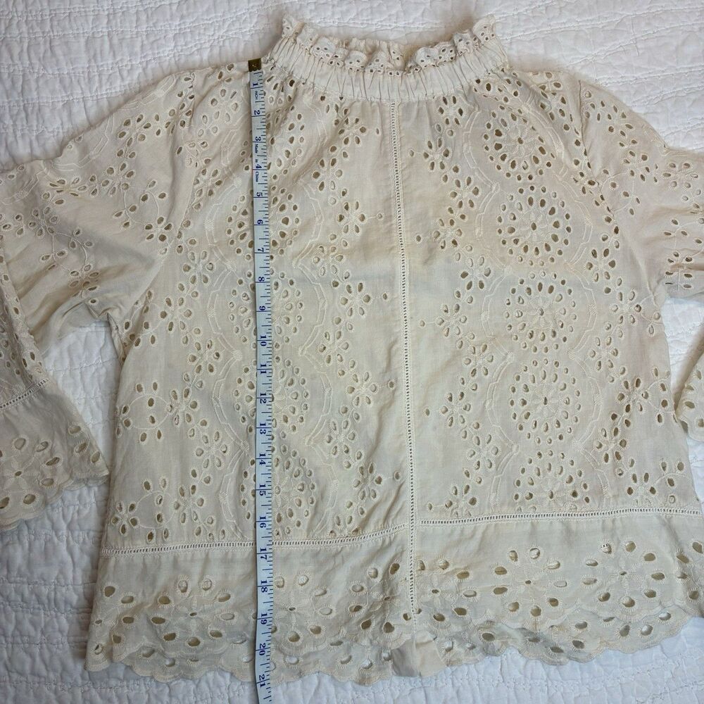 White Eyelet Lace Blouse - Women Tops - Picture 5 of 11